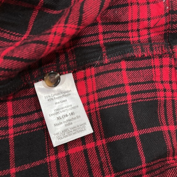 Time and Tru red and black plaid dress size XLarge - Picture 4 of 8